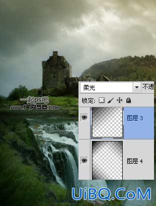 用ps合成瀑布城堡
