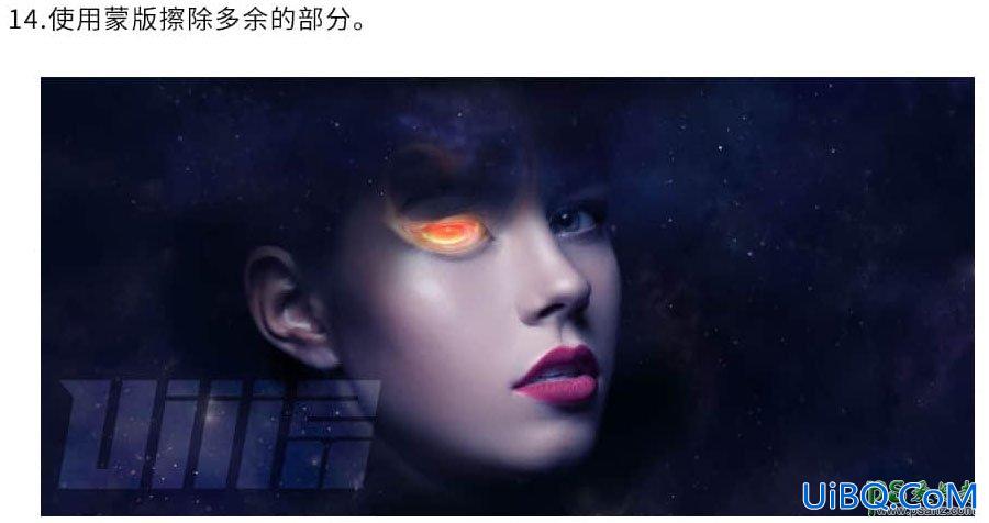 PS合成科幻效果的美女头像，绚丽科幻的星空美女头像。