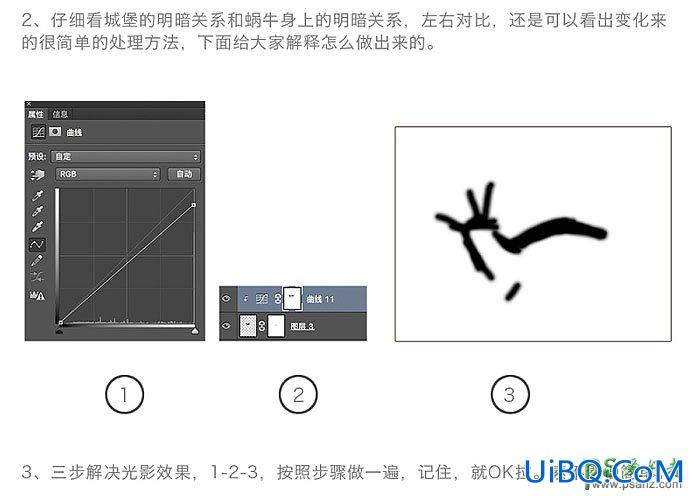 PS合成蜗牛背着古城堡缓慢行走的场景海报。