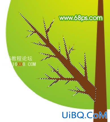 PS制作一棵矢量卡通水晶树