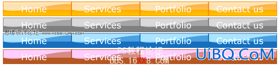 PS设计Web2.0高光质感彩色按钮