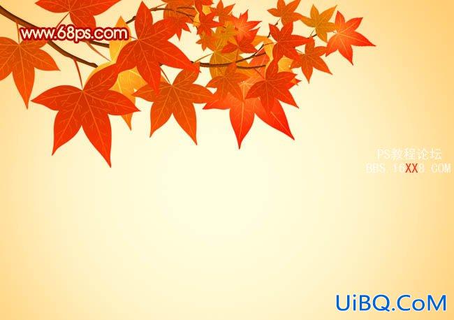 PS设计制作一张漂亮的秋季树叶壁纸