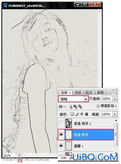 PS打造美女照片的素描效果