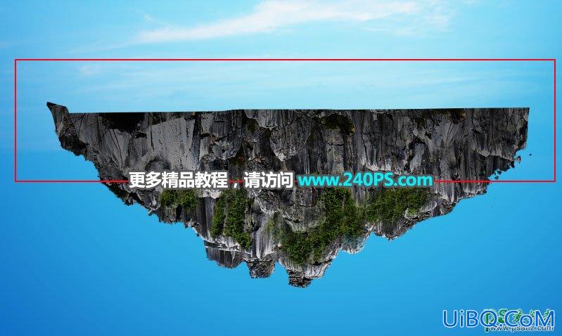 PS合成漂浮的海岛场景图，海洋场景溶图，海洋海岛立体图