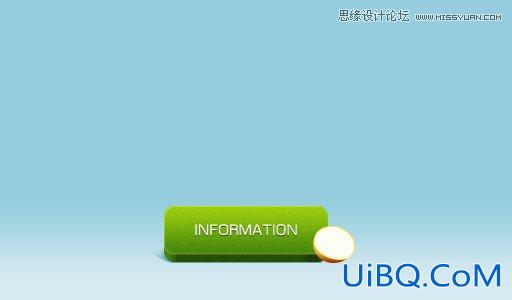 ps绘制清新绿色立体桔子按钮