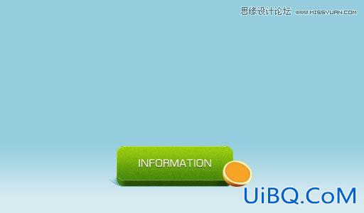 ps绘制清新绿色立体桔子按钮