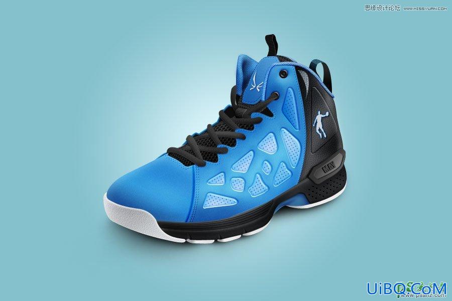 PS鼠绘漂亮的乔丹运动鞋失量图-蓝色大气的运动鞋图片素材