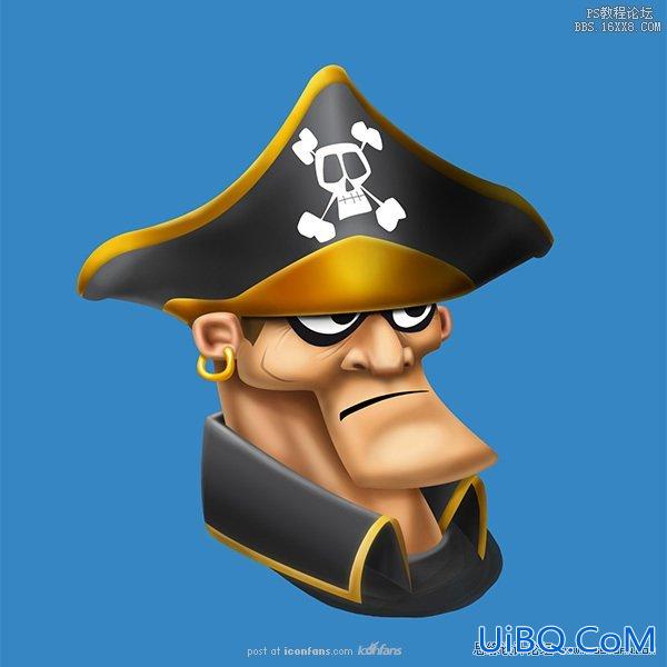 ps绘制可爱卡通的海盗船长