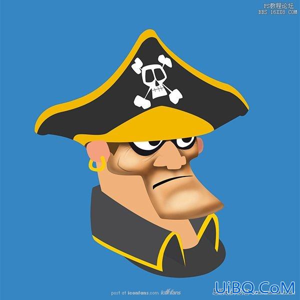 ps绘制可爱卡通的海盗船长