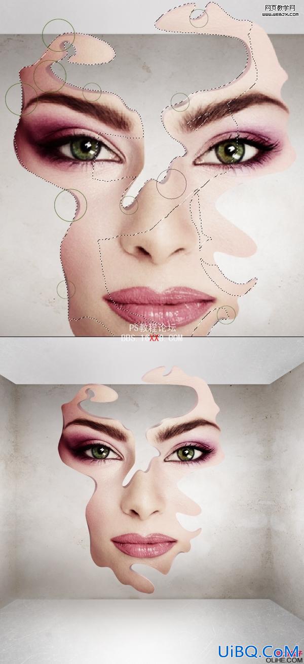 PS CS3教程:设计美五颜六色的碎片脸插画