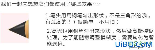 PS手绘一只可爱逼真的铅笔失量图素材，胖胖的铅笔图标