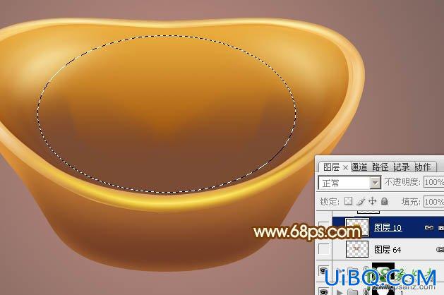 Photoshop鼠绘教程：绘制纯金质感的金元宝失量图-漂亮的金元宝图片