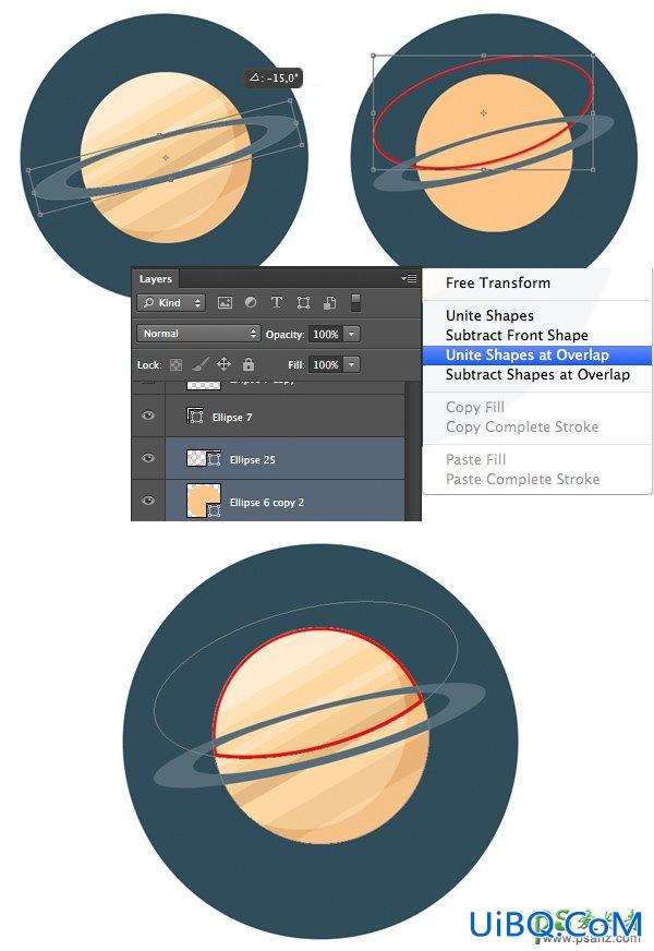 Photoshop进阶教程：一步步教你鼠绘大气的扁平式风格的行星与雷达图标