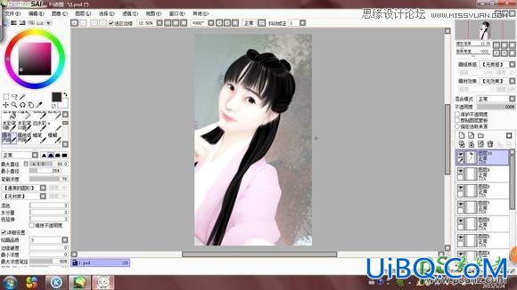 PS结合SAI软件把可爱女生唯美图片转成手绘风格