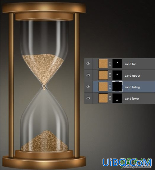PhotoShop手绘一个金属质感沙漏失量图，漂亮的沙漏图片素材