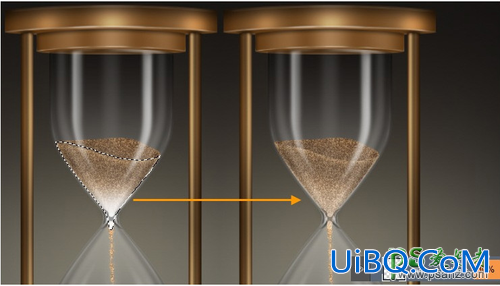 PhotoShop手绘一个金属质感沙漏失量图，漂亮的沙漏图片素材