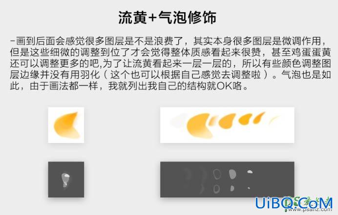 PS手绘实例教程：绘制一颗打开流出黄油的鸡蛋效果图