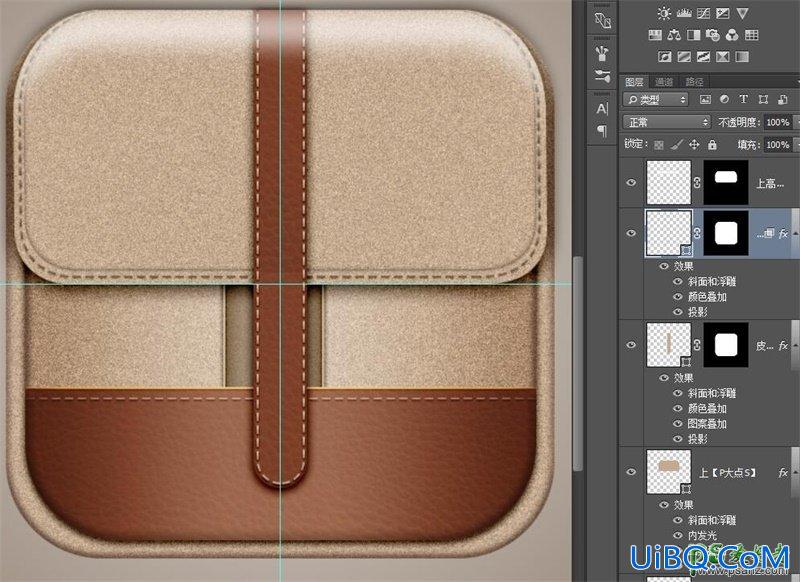 PS手绘教程：绘制一个逼真质感的皮包-真皮皮包图标