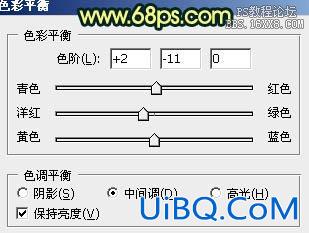 ps处理树林人物图片柔和的暗青色