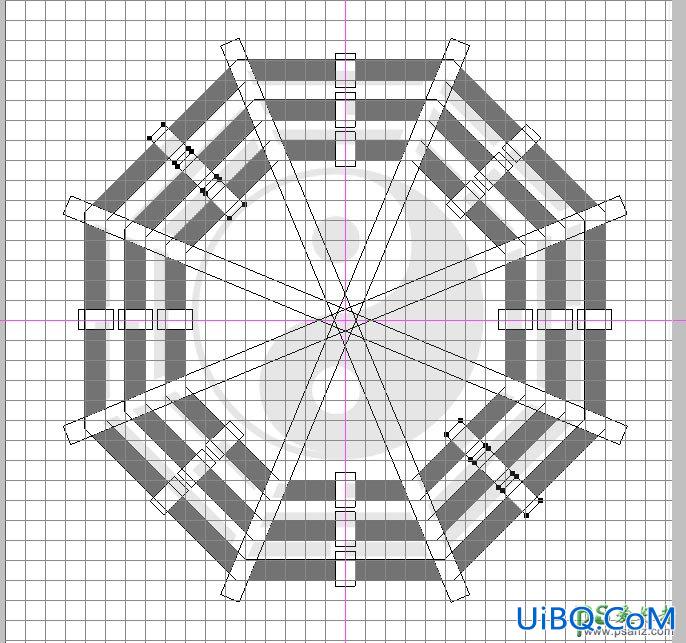 PS手绘失量风格的太极八卦图，建筑风水八卦图，八卦阵图