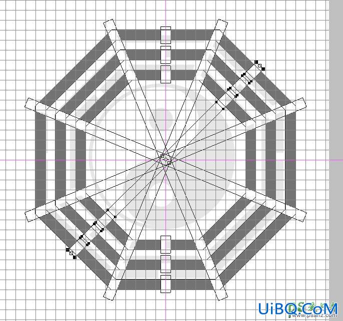 PS手绘失量风格的太极八卦图，建筑风水八卦图，八卦阵图