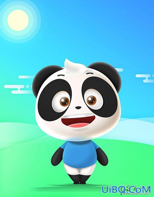 PS手绘可爱萌萌达3D卡通熊猫失量图，可爱的熊猫素材图