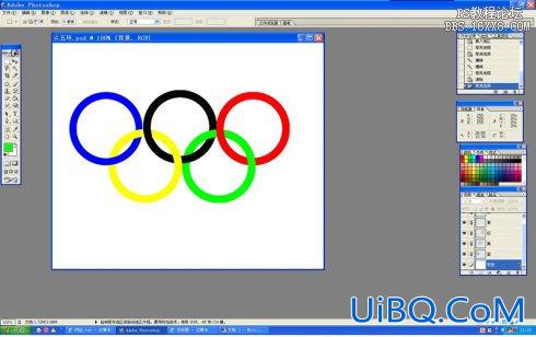 如何制作五环图—学习操作ps图层