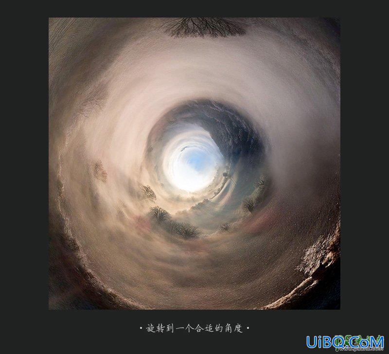 Photoshop科幻场景合成：利用极坐标滤镜及素材图合成飞向漩涡中的新世界