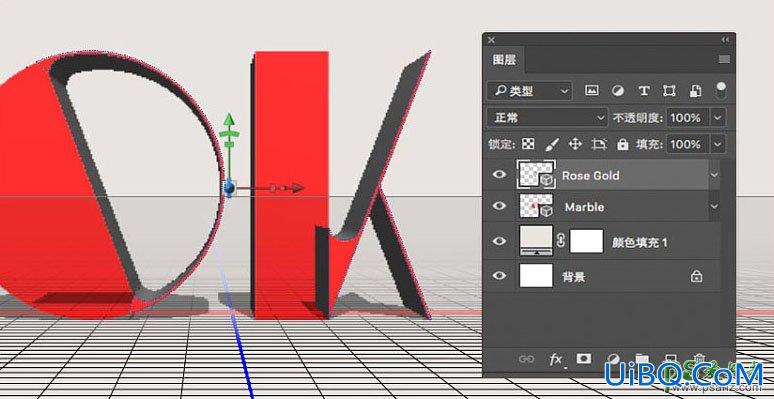 PS字效教程：学习制作镶嵌金属的大理石立体字体。