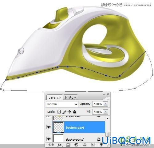 PS绘制逼真的蒸汽熨斗失量图素材，蒸汽电熨斗制作教程实