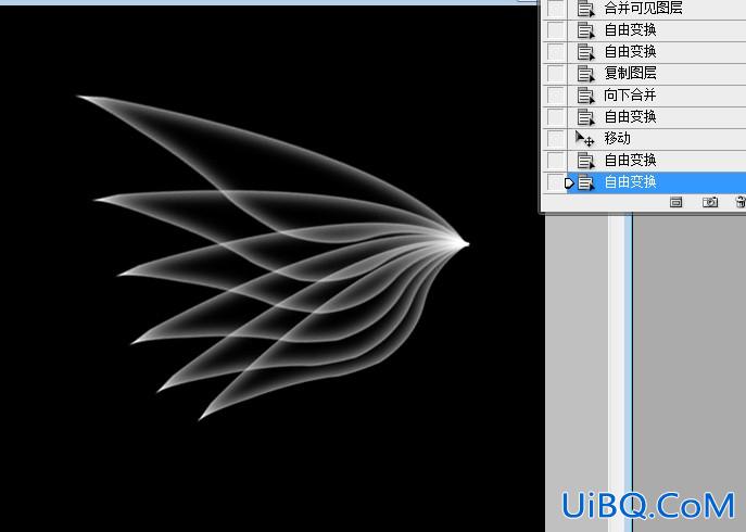 ps利用自由变换工具制作梦幻翅膀图形教