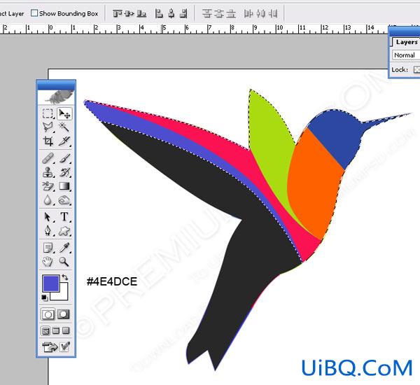 ps鼠绘矢量七彩蜂鸟设计教程
