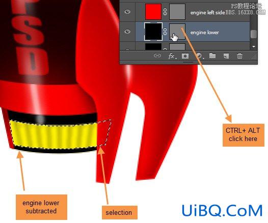 ps cs6设计火箭UI图标