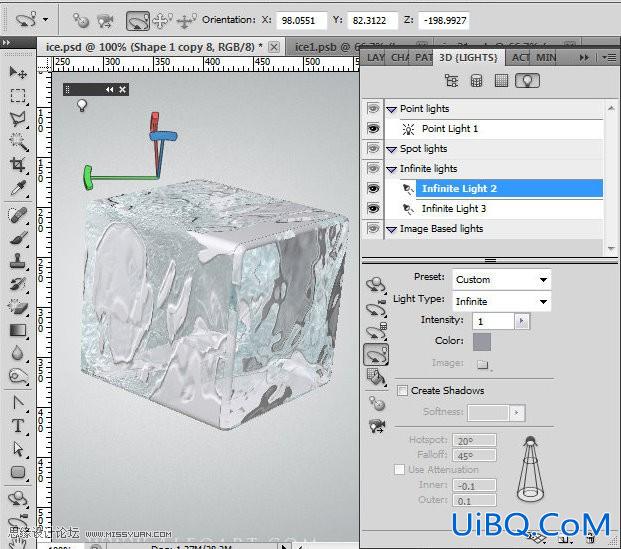 ps CS5利用3D功能打造逼真冰冻樱桃特效