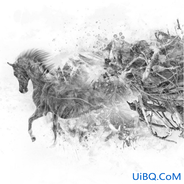 Photoshop插画制作教程：设计一幅艺术马插画图片,艺术的马匹造型插画。