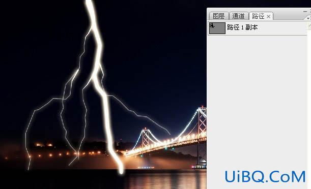 用ps路径制作闪电效果