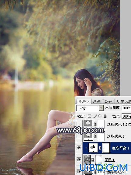 PS给修长美腿女生外景写真照调出艳丽的秋季暖色效果