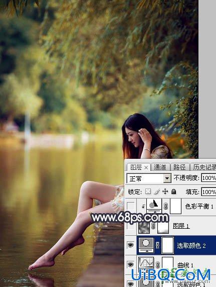 PS给修长美腿女生外景写真照调出艳丽的秋季暖色效果