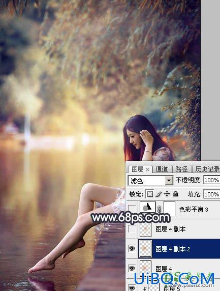 PS给修长美腿女生外景写真照调出艳丽的秋季暖色效果