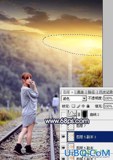 PS给泛白的果子美眉外景写真照调出唯美的橙黄色效果