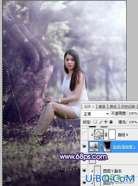 PS给绿荫中自拍的可爱萌女艺术写真集调出甜美清新的色彩