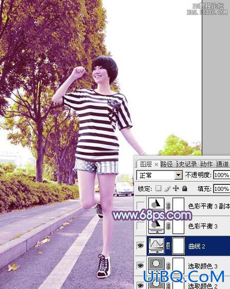 ps非主流教程：公路上的非主流美女