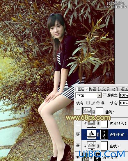 ps非主流教程：竹林下的非主流美女