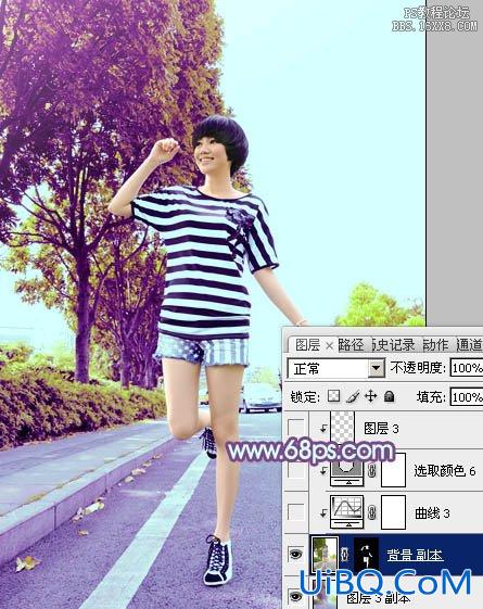 ps非主流教程：公路上的非主流美女