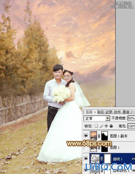 ps调90后新婚燕尔情侣婚纱照