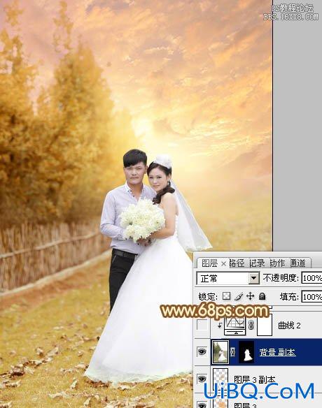 ps调90后新婚燕尔情侣婚纱照