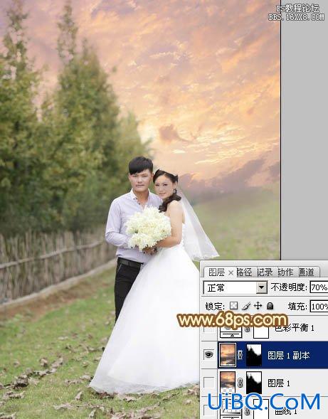 ps调90后新婚燕尔情侣婚纱照