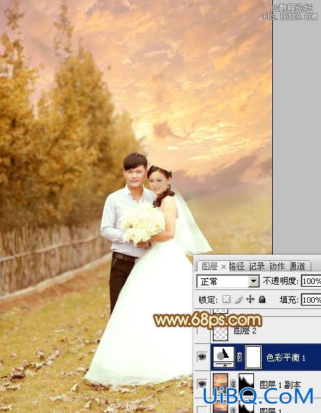 ps调90后新婚燕尔情侣婚纱照