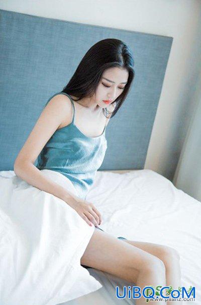 PS给美腿少女私房写真照调出日系小清新色彩，日系美女调