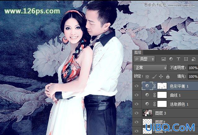 ps cs6调出复古唯美情侣照